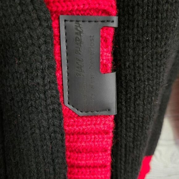 Black Pharaoh Wool Blend Sweater Cardigan Mens XXL NWT Red Black - Picture 8 of 11